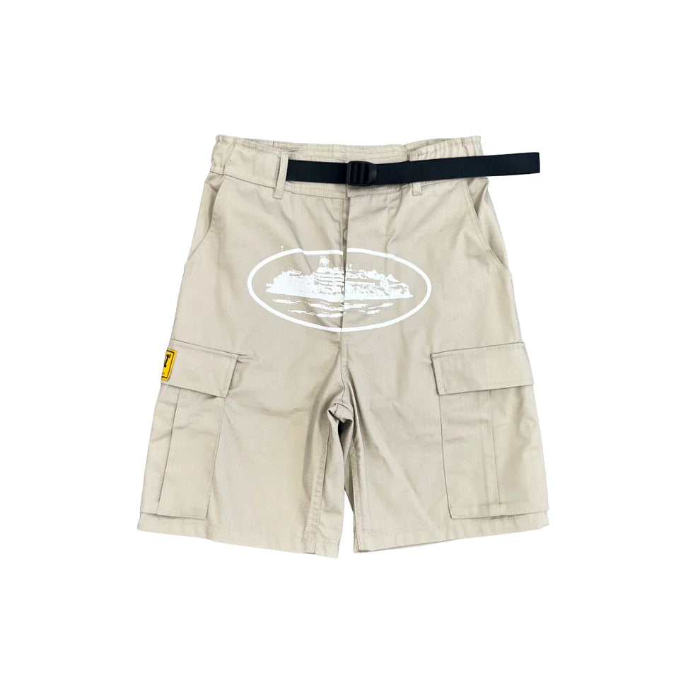 Corteiz Cargo Shorts - Cream/White