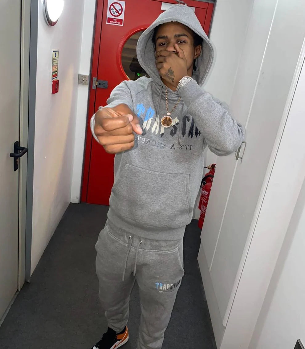 Trapstar Chenille Decoded Hooded Tracksuit - Grey Ice Flavours Edition