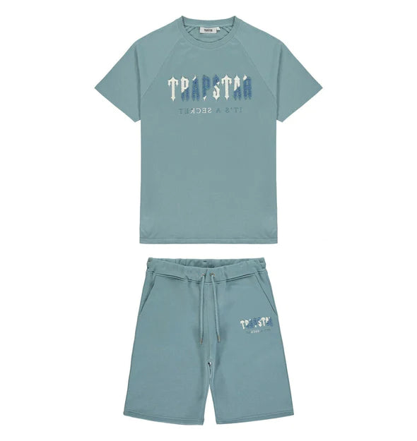 Conjunto corto Trapstar Chenille Decoded - Citadel / Blanco