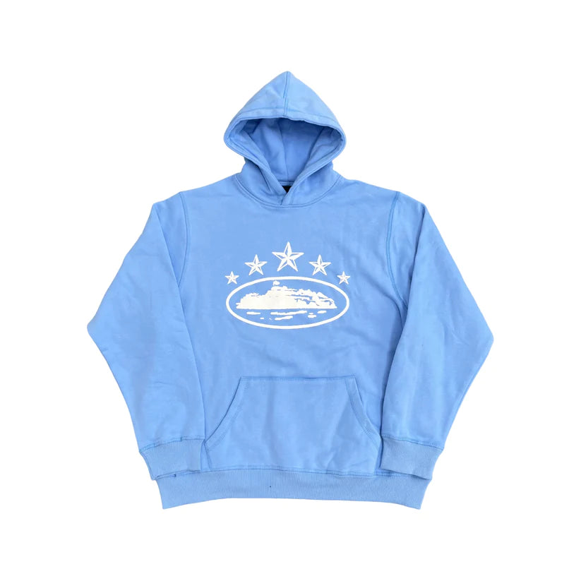 Corteiz 5 Starz Alcatraz Hoodie - (BABY BLUE)