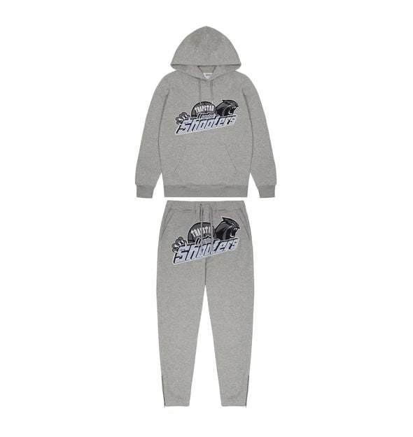 Trapstar Shooters Hooded Tracksuit - Grey / Sky Blue