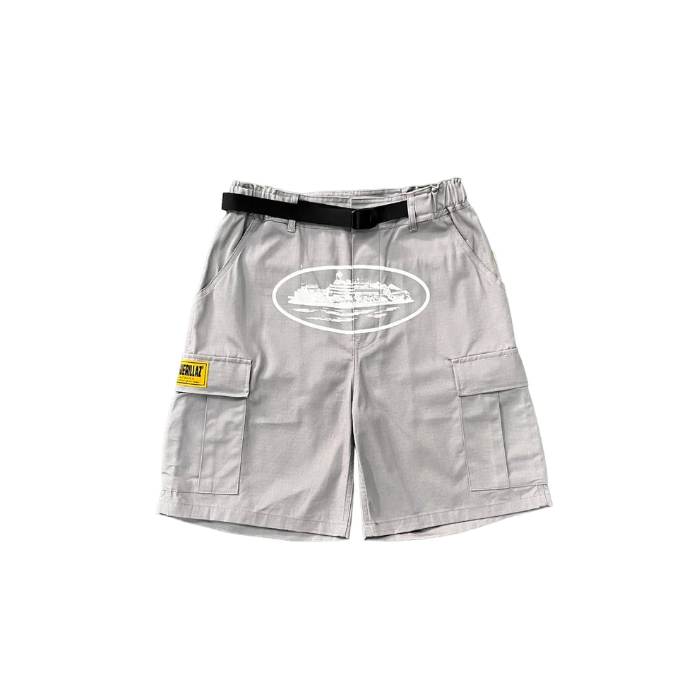 Corteiz Cargo Short - Grey/White