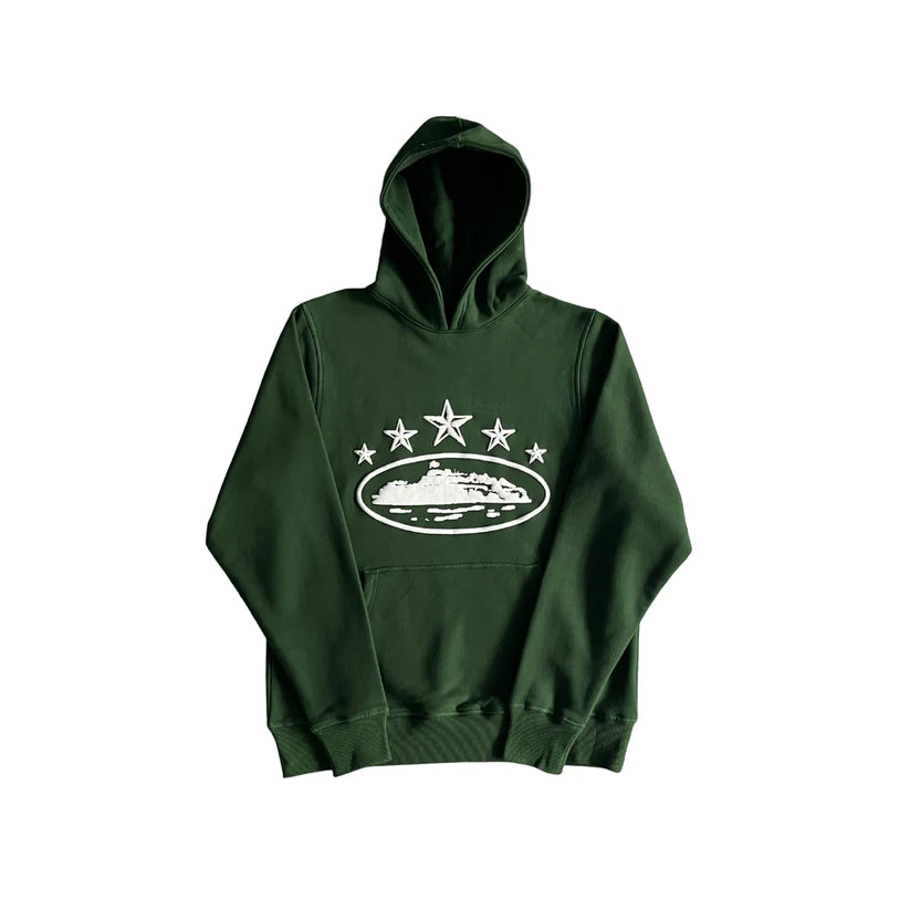 Corteiz 5 Starz Alcatraz Hoodie - (GREEN)