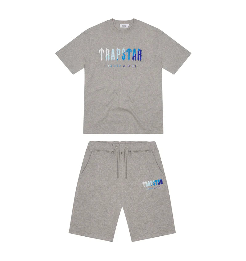 Trapstar Chenille Decoded 2.0 Short Set - Grey/Ice Flavours