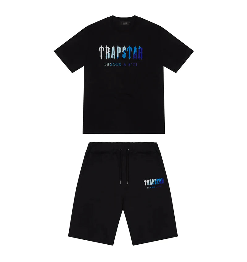 Trapstar Chenille Decoded 2.0 Short Set - Black/Ice Flavours