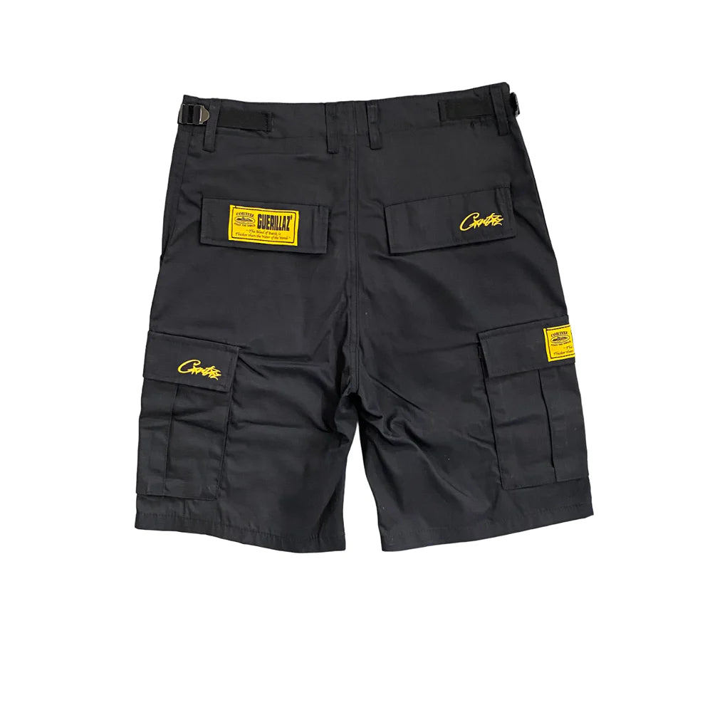 Corteiz Cargo Shorts Black / Black | chidori.co