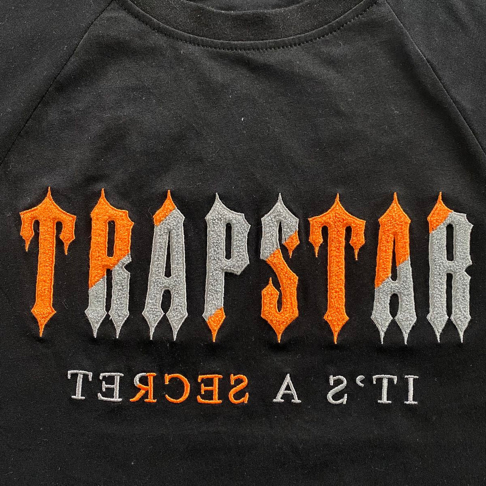 Trapstar Chenille Decoded Short Set - Black/Orange