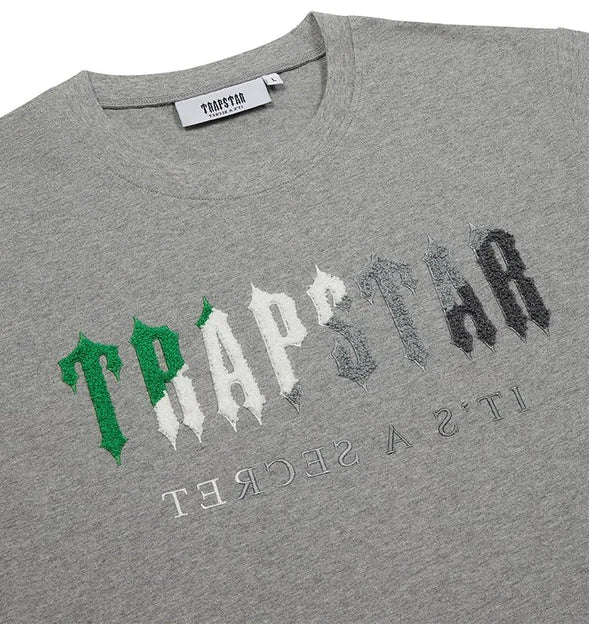 Trapstar Chenille Decoded Short Set - Grey/Green