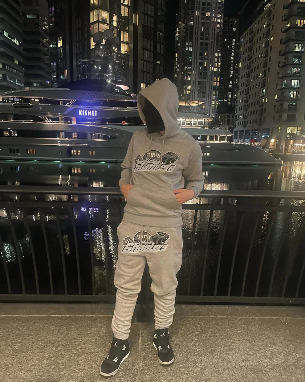 Trapstar Shooters Hooded Tracksuit - Grey / Sky Blue