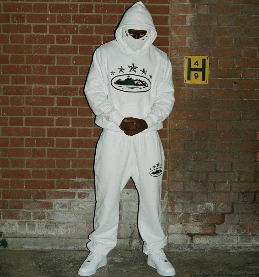 Corteiz 5 Starz Alcatraz Hoodie - (WHITE)