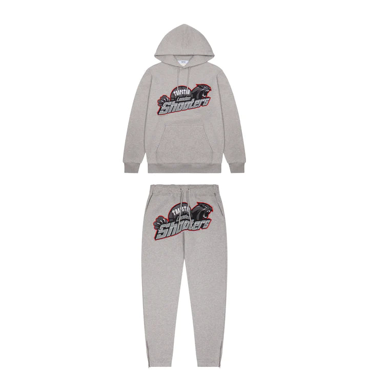 Trapstar Shooters Hooded Tracksuit - Grey/Red