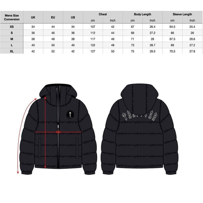 Trapstar Decoded Hooded Puffer Jacket 2.0 - Black