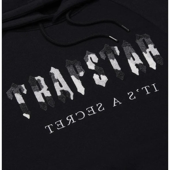 Trapstar Chenille Decoded Hooded Tracksuit - Black Camo Edition