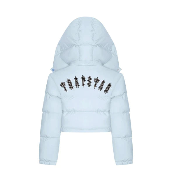 Trapstar Women's Irongate Detachable Hooded Puffer Jacket - Ice Blue