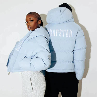 Trapstar Women's Decoded Hooded Puffer Jacket - Baby Blue