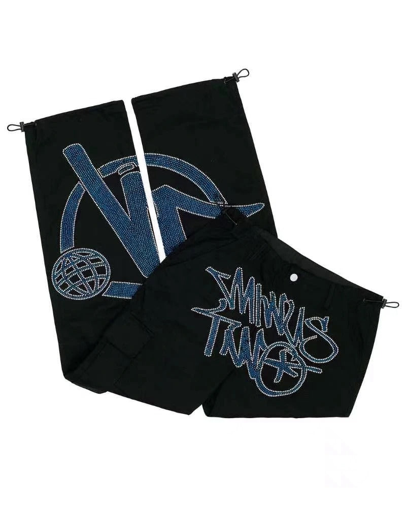 Cargo Minus Two - Black Blue Rhinestone