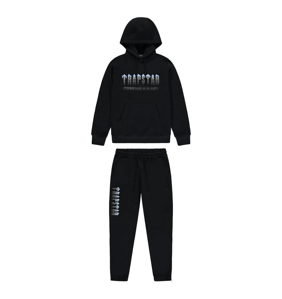 Trapstar Chenille Decoded 2.0 Hooded Tracksuit - Black / Ice Blue