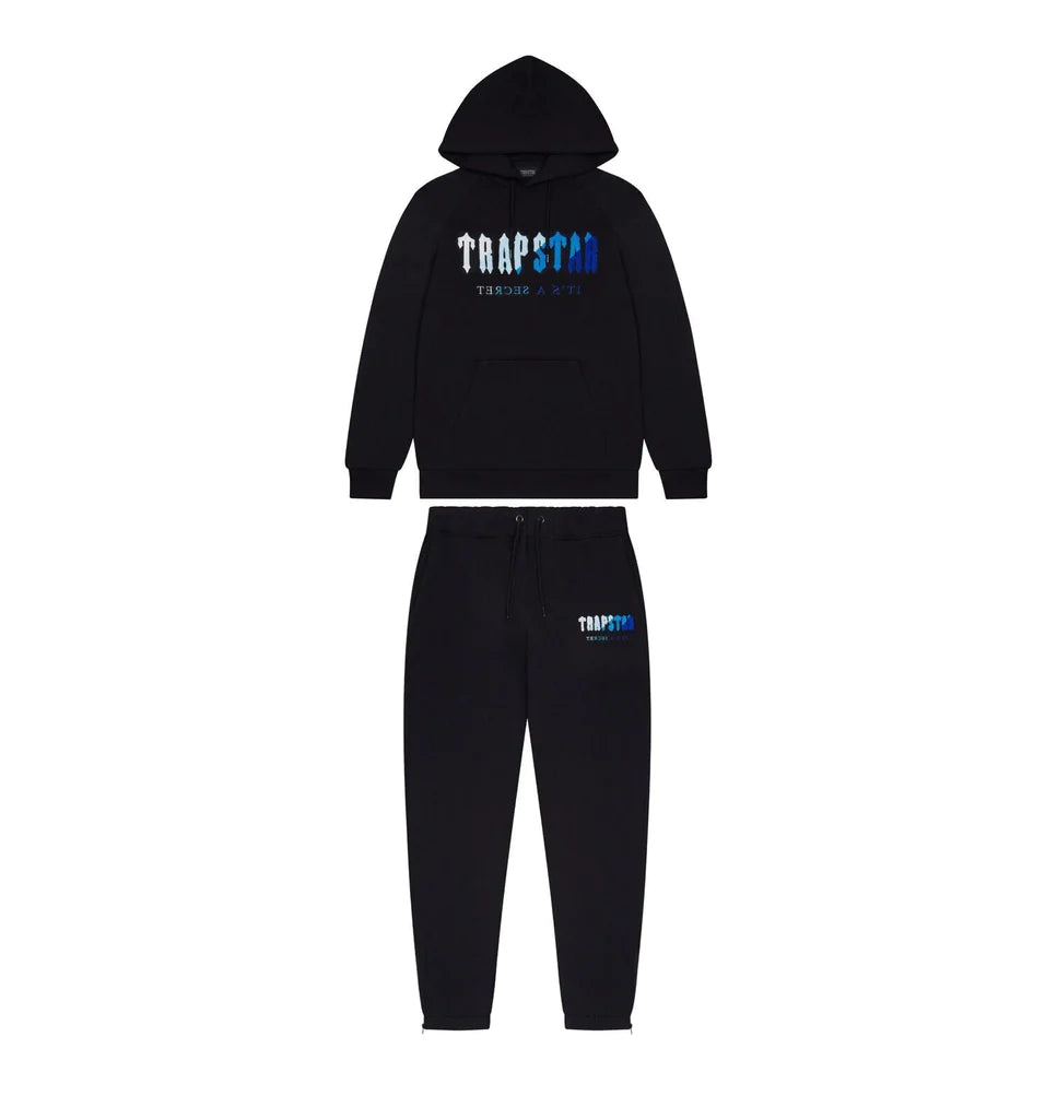 Trapstar Chenille Decoded Hooded Tracksuit - Black Ice Flavours Edition