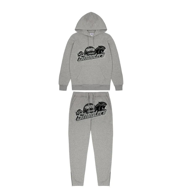 Trapstar Shooters Hooded Tracksuit - Grey Monochrome Edition